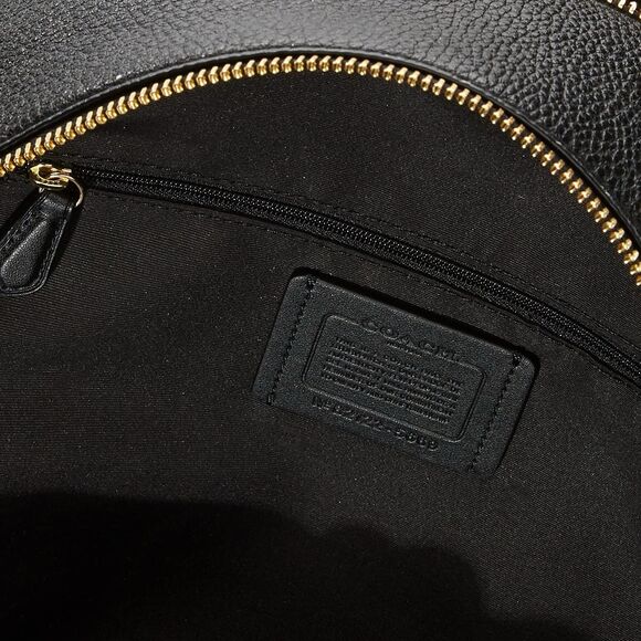 Coach #5669 Large Court Backpack In Black Pebble Leather Bag SEALED $498. - Picture 4 of 7